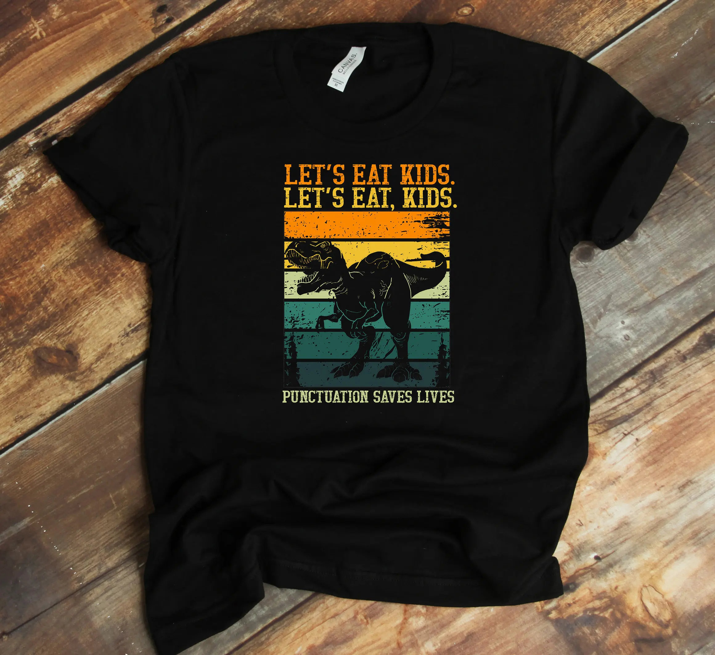 Let'S Eat Kids T Shirt Punctuation Saves Lives English Grammar Funny Teacher