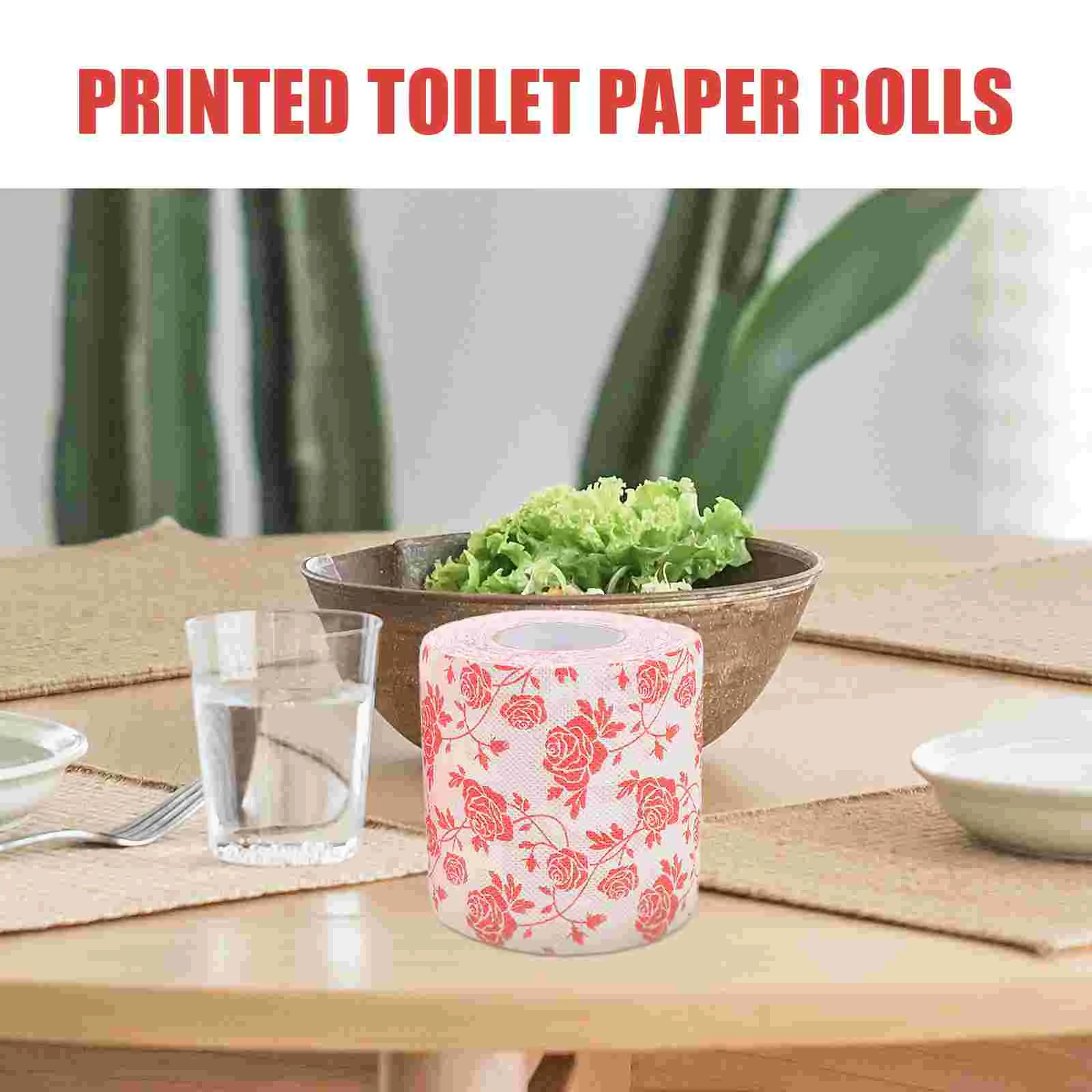 2pcs Hand Towel Napkins Flower Toilet Tissues Bathroom Colorful Toilet Paper Rolls Decorative Toilet Paper for Holiday Bath Even