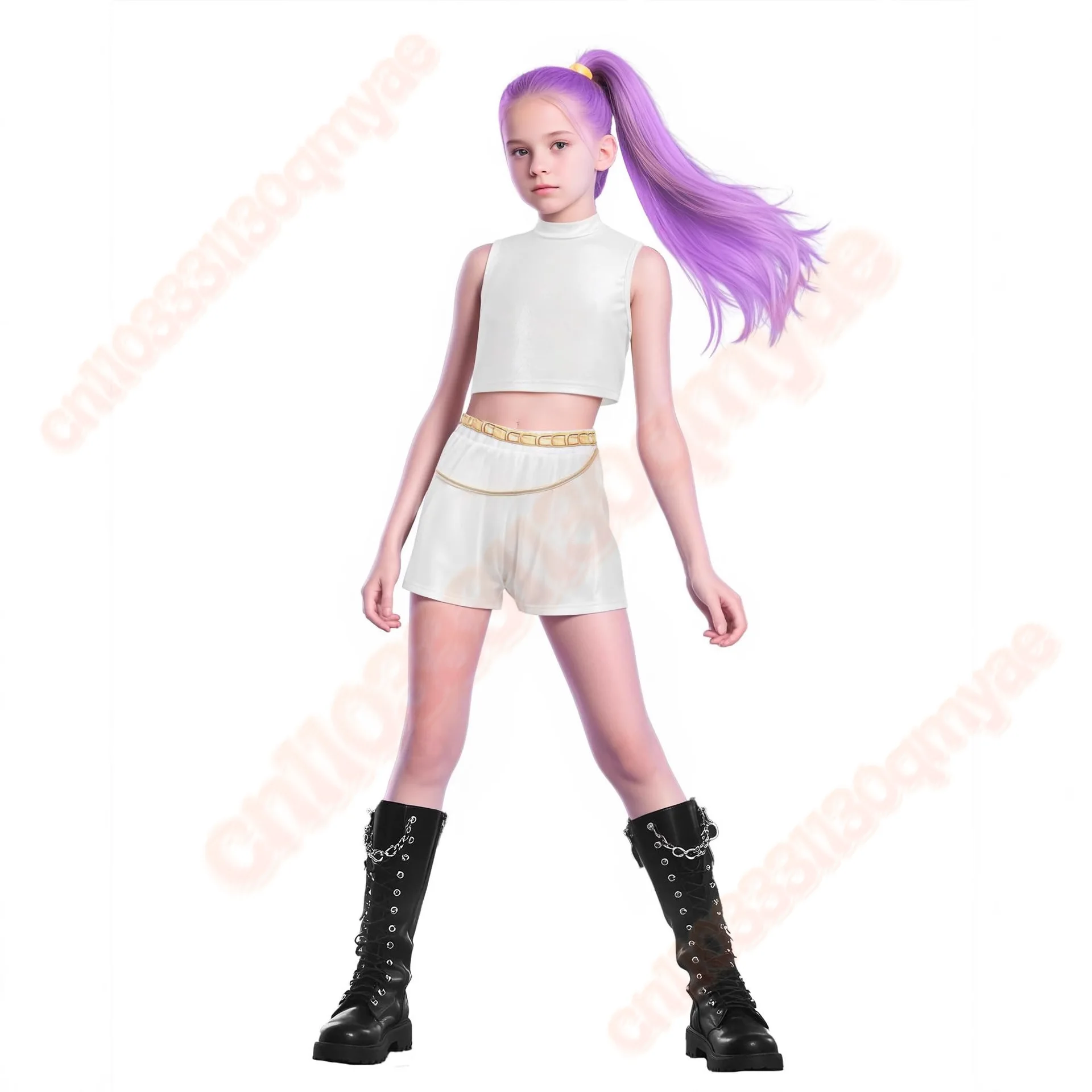 키즈 소녀 루미 조이 미라 코스프레 무대 3D 프린트 슈트 세트 K-pop 악마 헌터 의상 공연 어린이 할로윈 파티