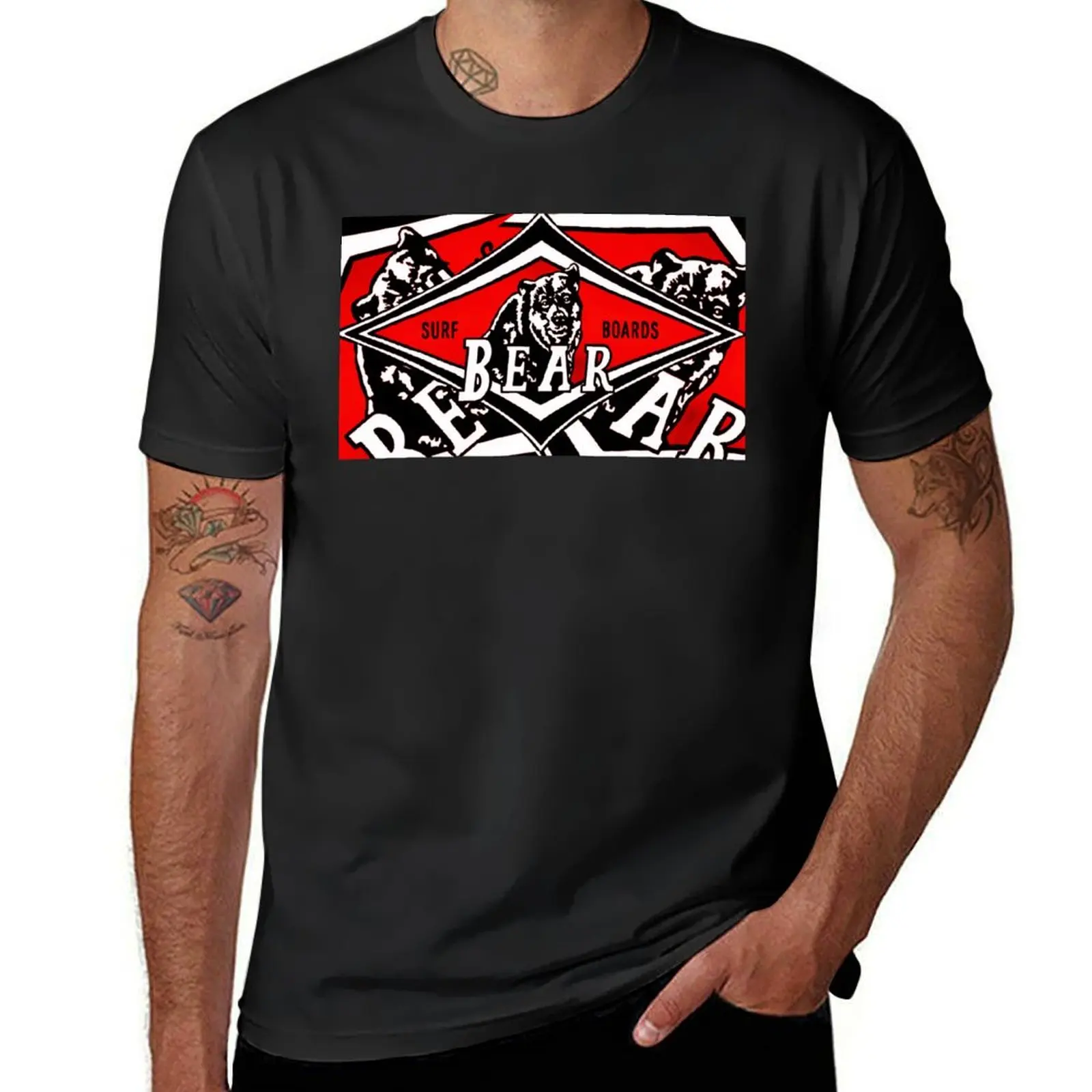 

Retro Surfing Bear beach skate shop Art surfboard T-Shirt shirts graphic tees sublime mens t shirts pack