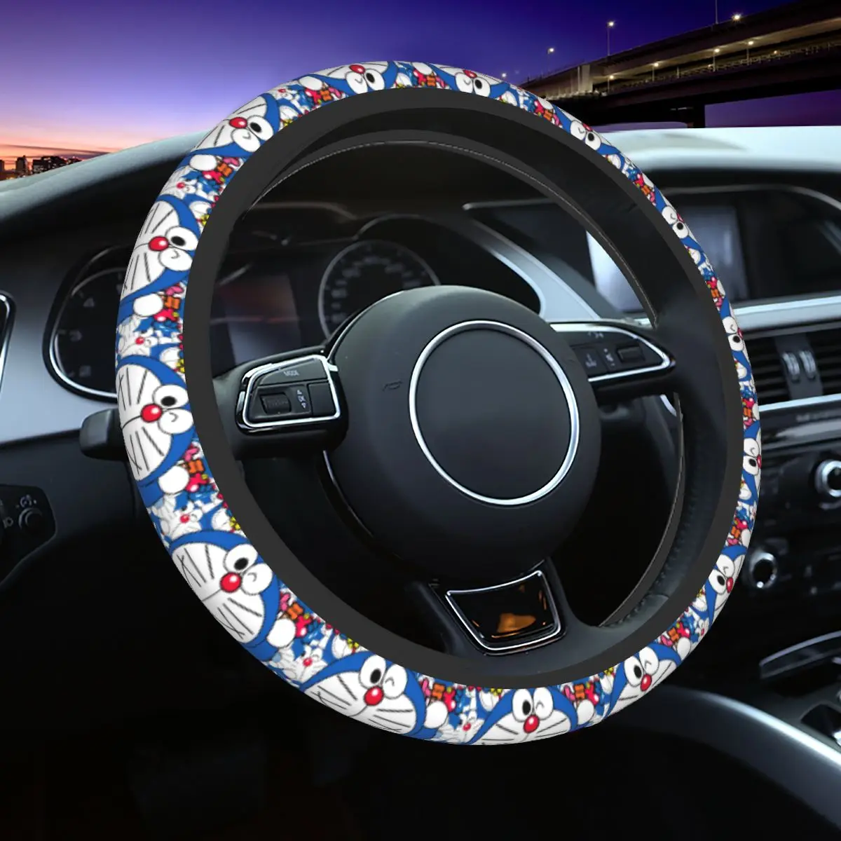 

38cm D-Doraemons Steering Wheel Cover Cartoon Auto Car Steering Wheel Protector for Sedan Car Accessories Universal 15 inch