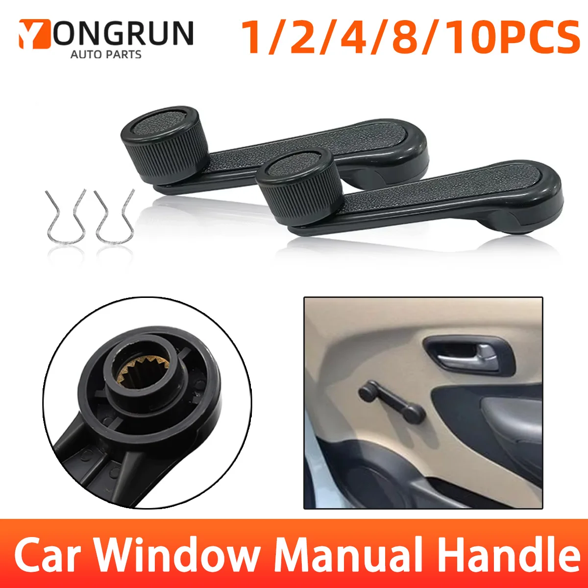 YONGRUN 1/2/4/8/10PCS Window Regulator Handle General Motors Window Handle Manual Window Lifter Suitable For Most Cars Truck SUV