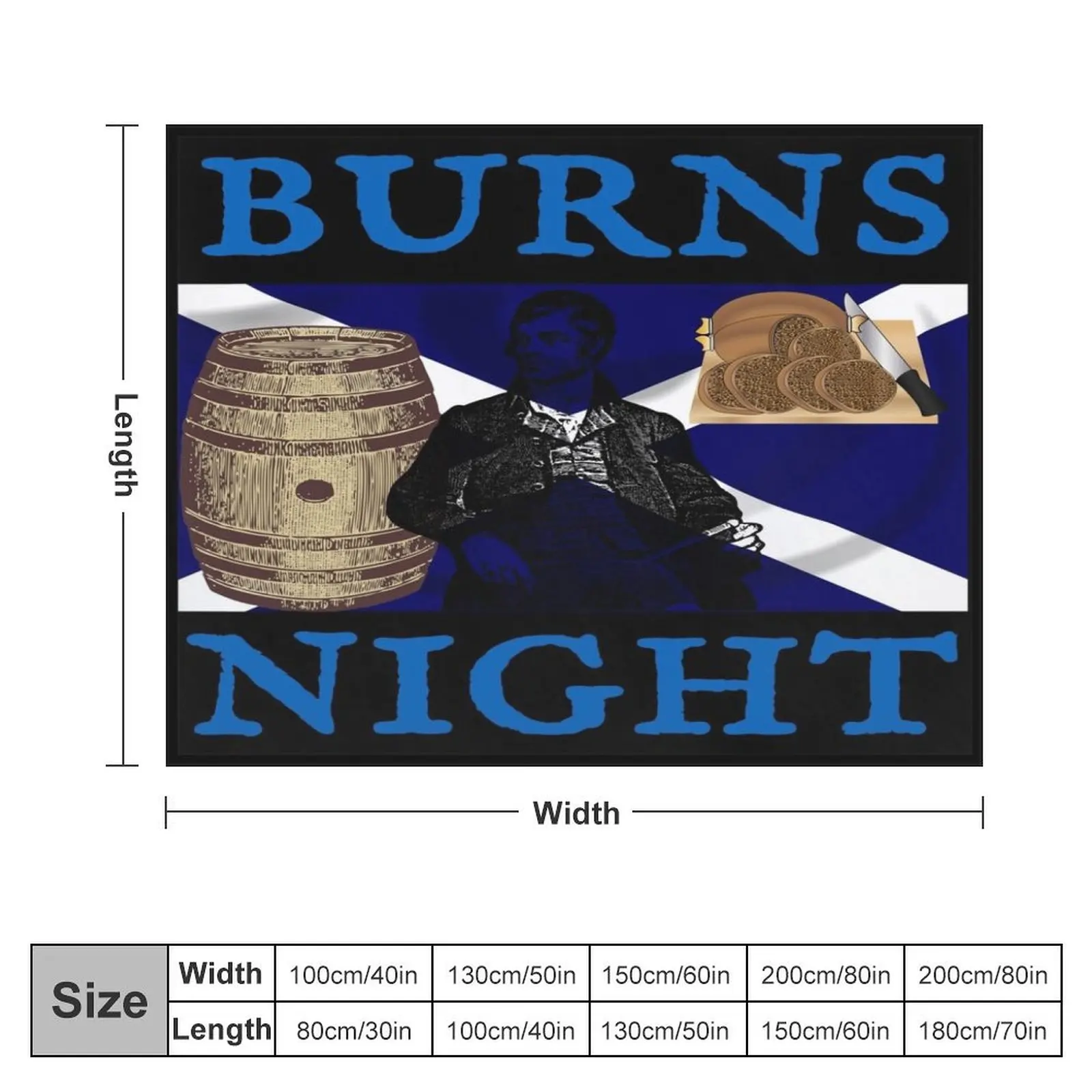 Burns Night Throw Blanket Bed Luxury Designer Thins Blankets