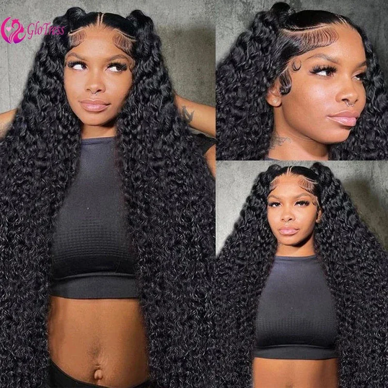 

250% Density Kinky Curly Human Hair For Women 13x4 Transparent Lace Frontal Wig Pre-Plucked Brazilian Virgin Hair Full End