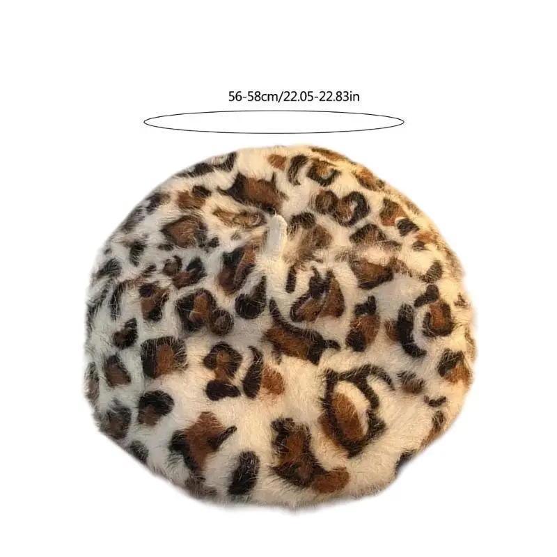 652F قبعة بيريه عصرية بطبعة الفهود، قبعة أنيقة للجنسين قابلة للتعديل #6