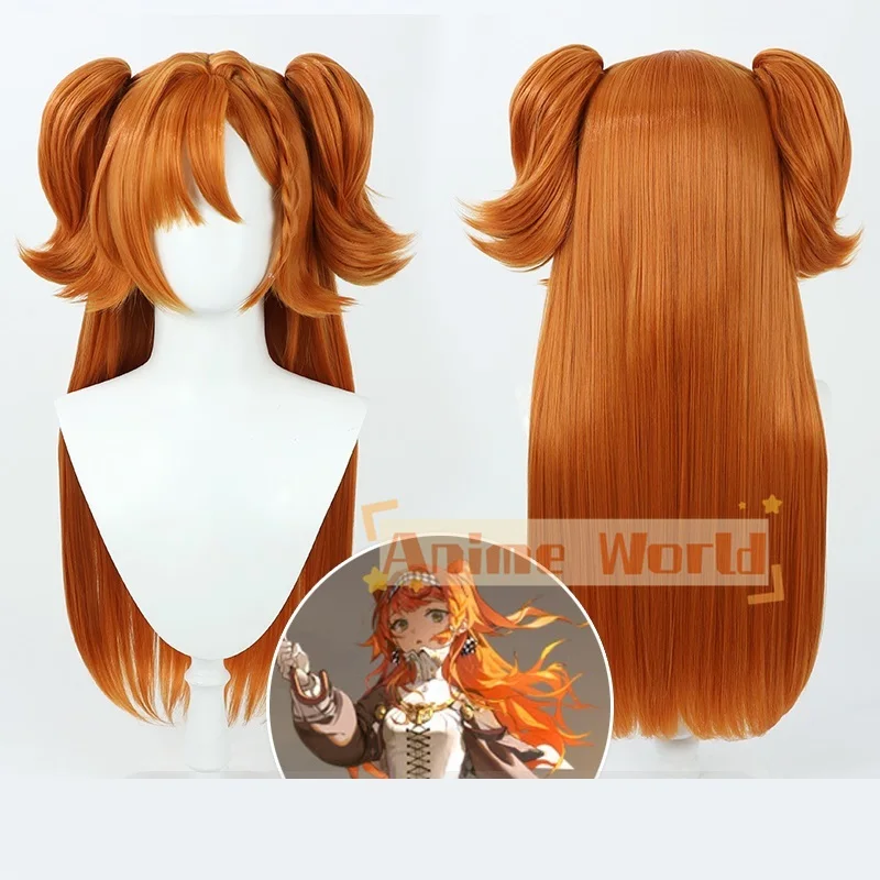 

Game Reverse 1999 Sonetto Cosplay Wig 80cm Long Orange Synthetic Hair Heat Resistant Halloween Headwear Role Play + Free Wig Cap