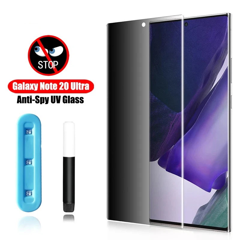 

UV Screen Protector For Samsung Note 8 20 9 Anti Spy Film Galaxy S21 S20 S8 S9 S10 Plus S23 S22 S24 Ultra Privacy Tempered Glass