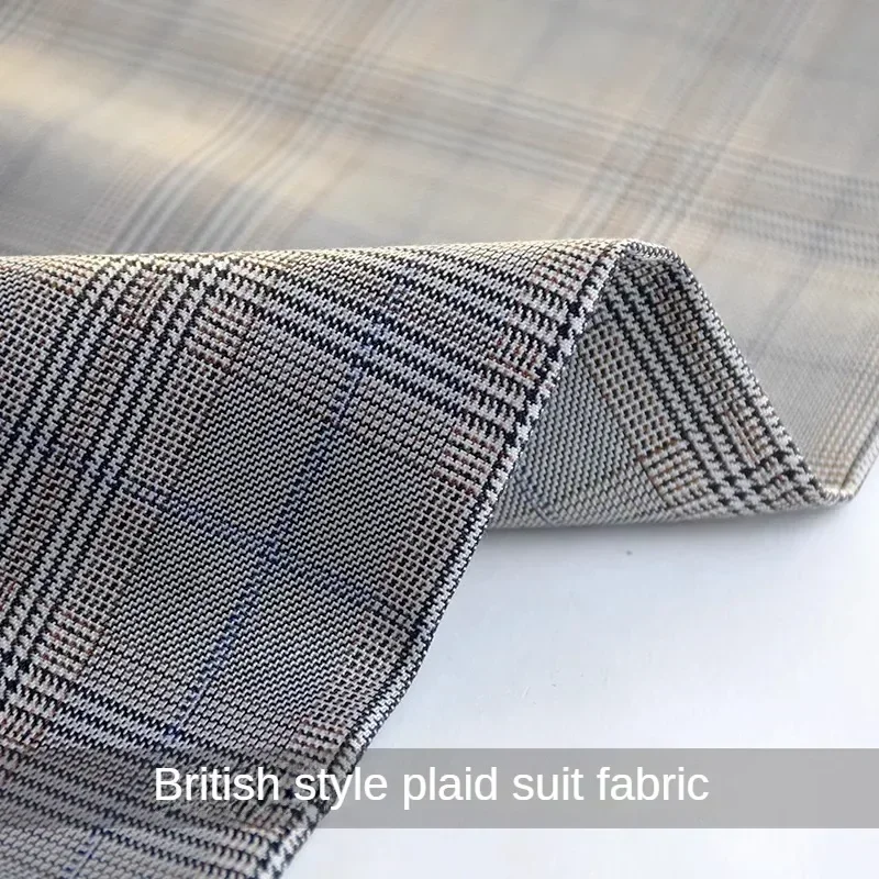 منقوشة البدلة النسيج بالمتر للمعاطف السراويل تنورة فساتين سترة Diy بها بنفسك الخياطة النمط البريطاني القماش المضادة للتجاعيد مريحة الأزرق