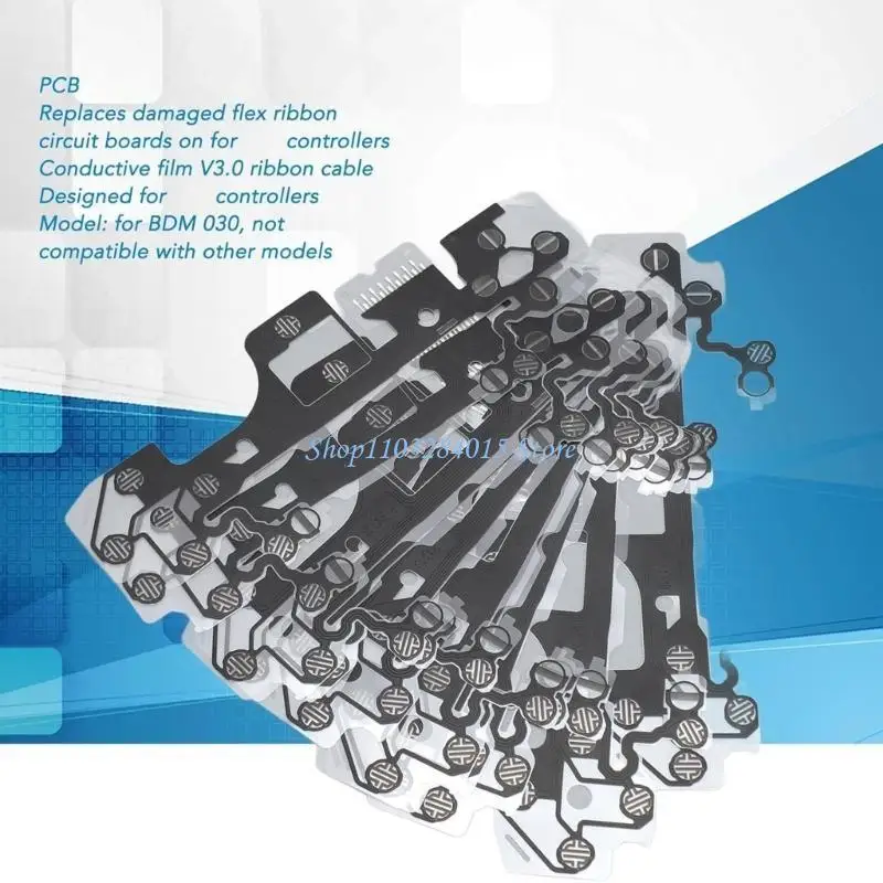 R6FF 10Pcs Game Controller Conductive Film Set PCB Material Installation Ready Solution for BDM 030 Button Malfunction Repair