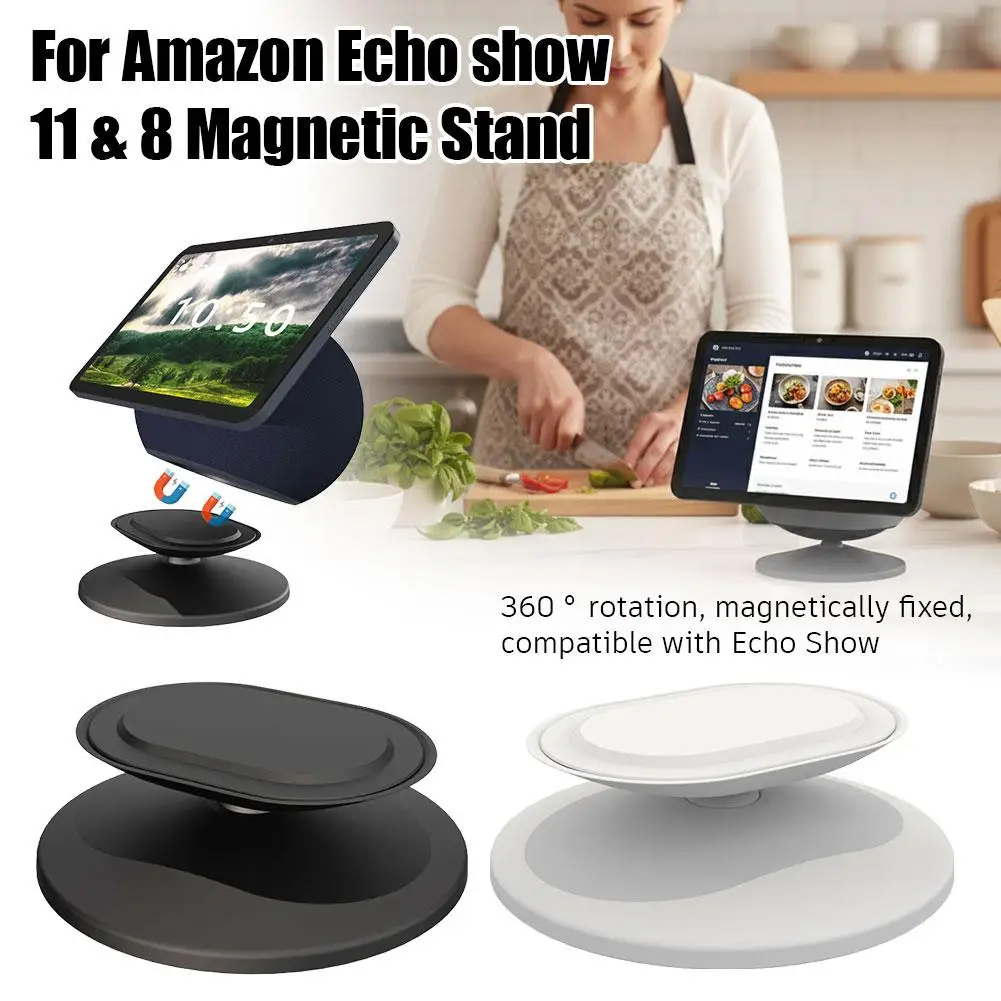 Swivel Magnetic Stand For Amazon Echo Show 8 & 11 Adjustable Anti Slip Desktop Stand Holder Accessories view 2