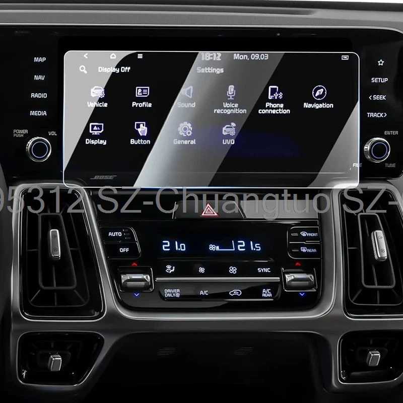 Kia Sorento MQ4 2021 2022 용 강화 유리 필름 자동차 네비게이션 화면 보호기 자동차 인테리어 액세서리