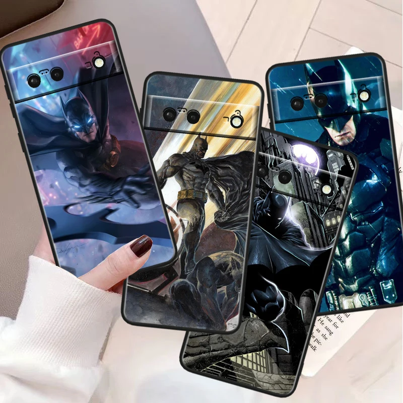 Cute B-batmans Superhero For Google Pixel 8 7A 6A 5A 5 4 4A XL Pro 5G Black Soft Shockproof Phone Case