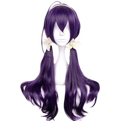 Bungo Stray Dogs Kyouka Lzumi Purple Long 2 Ponytails Cosplay Wig Halloween Costume Carnival Party Wigs