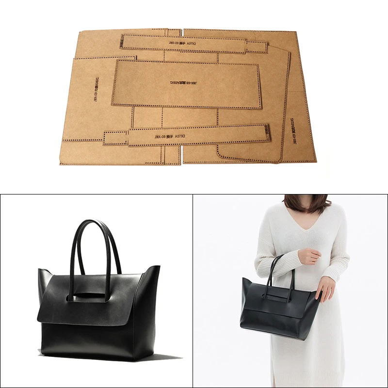 1Set Sewing Kraft Paper For DIY Handbag Leather Large Capacity Tote Bag Handmade Craf Pattern 42x25cm