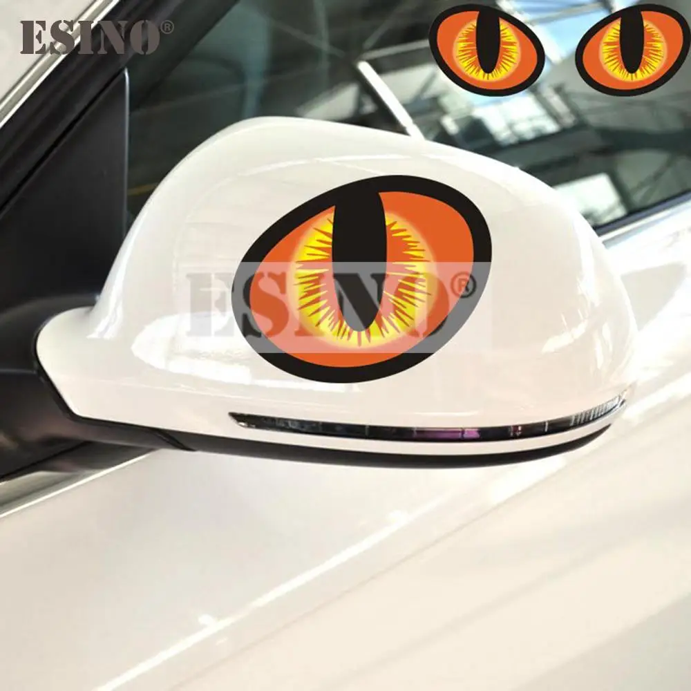 2 x Funny Cat Eyes PVC Waterproof Sticker Car Body Trunk Fender Bumper Vinyl Decal