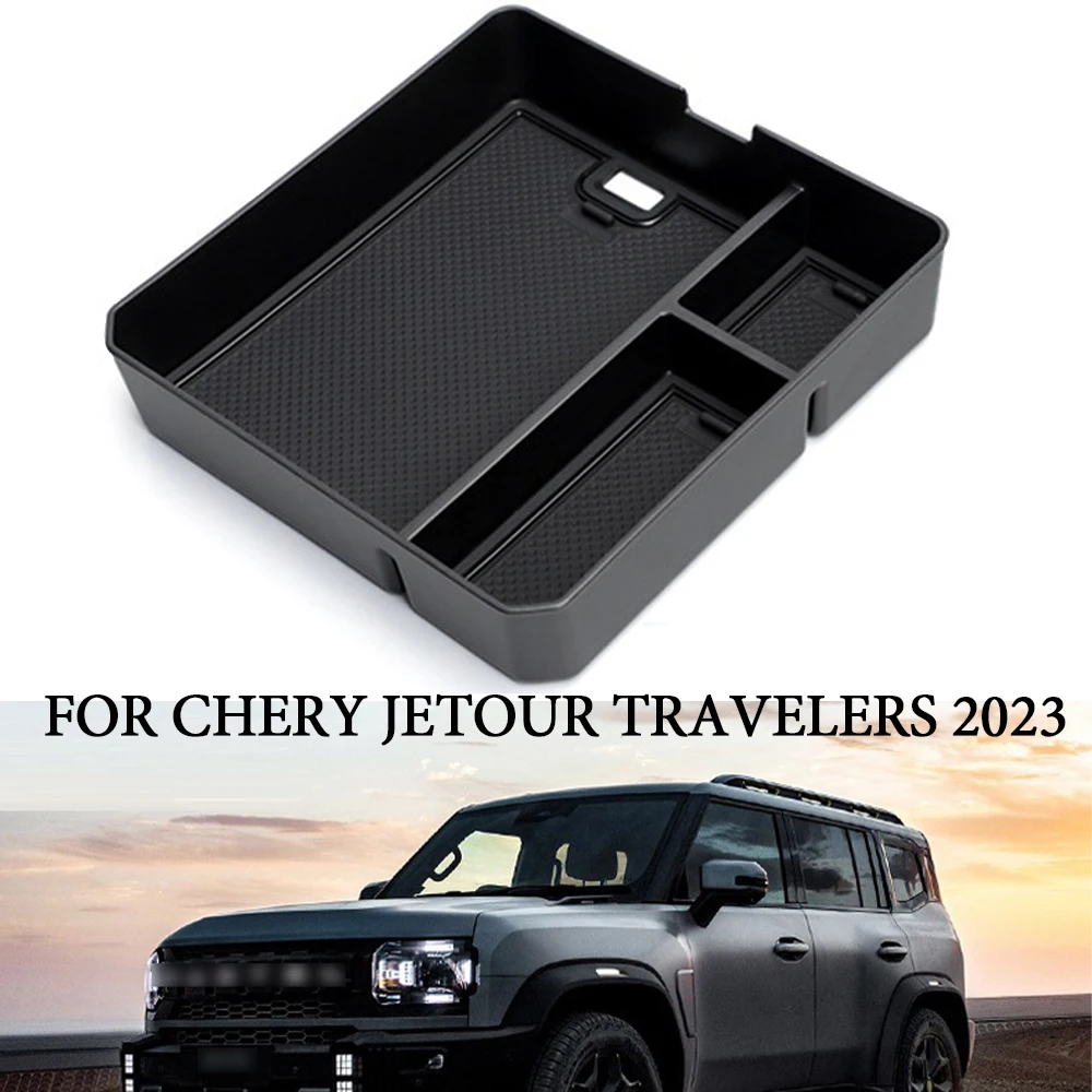 For Jetour Traveler T2 2023 Center Console Organizer Tray Car ABS Car Armrest Secondary Storage Sort Tidy Up Box Accessories