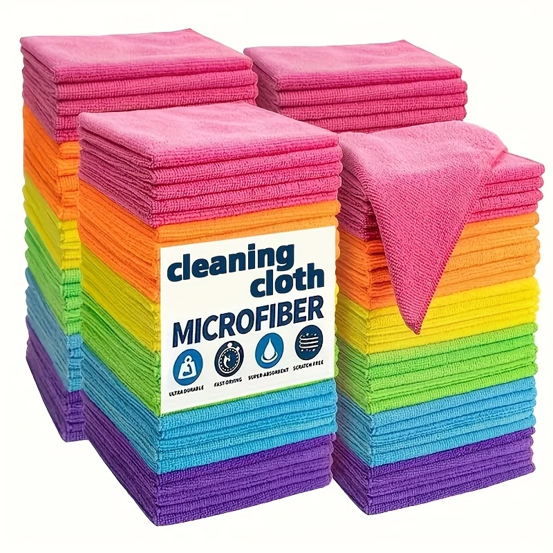 5/10/20 Microfiber Cleaning Cloth - Super Absorbent and Quick-Drying，Kitchen、Bathroom、Car、Furniture Without Traces - Durable and