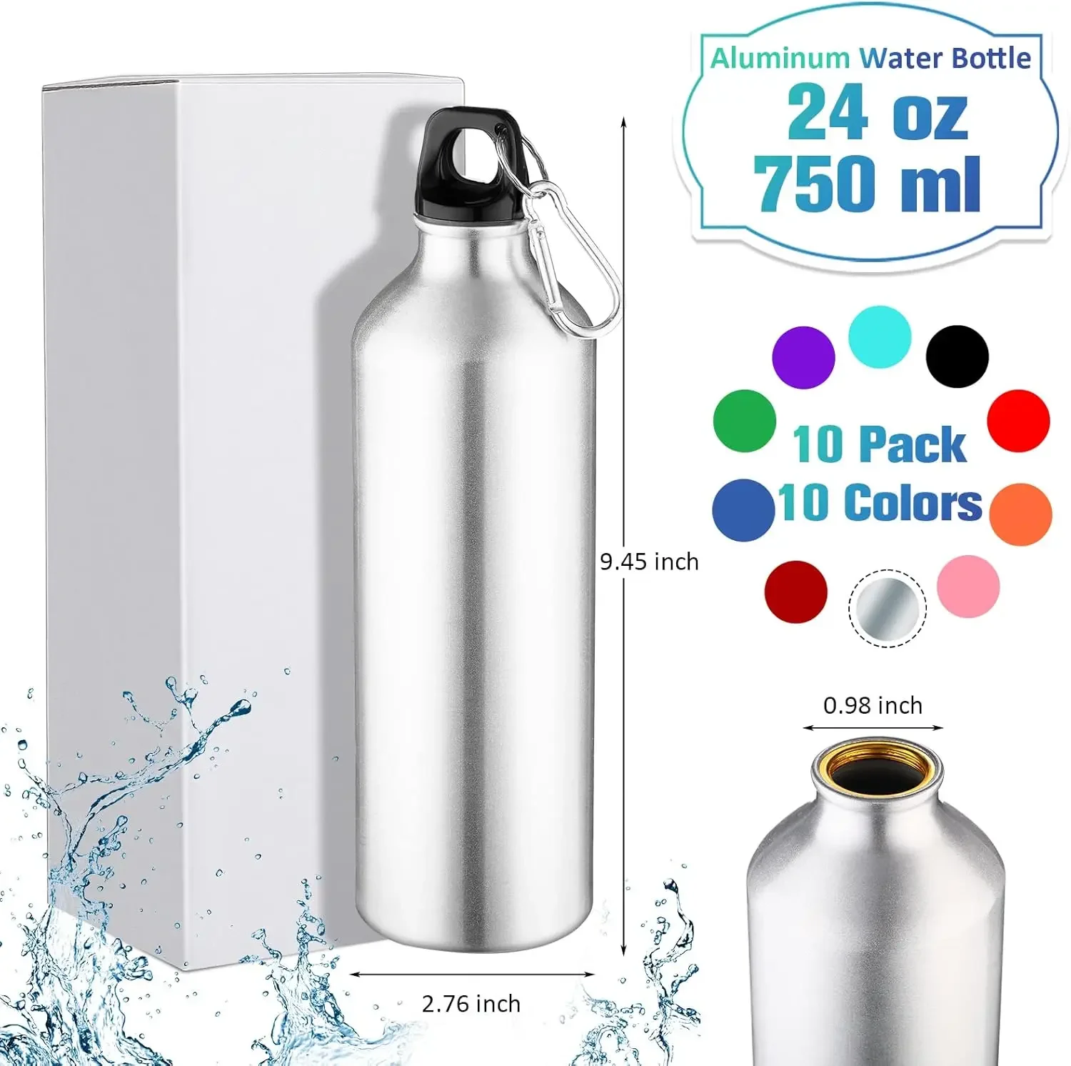 Aluminum Cycling Water Bottle Leakproof Sports Drink Flask for Outdoor Activities Running Hiking Camping Travel Essential