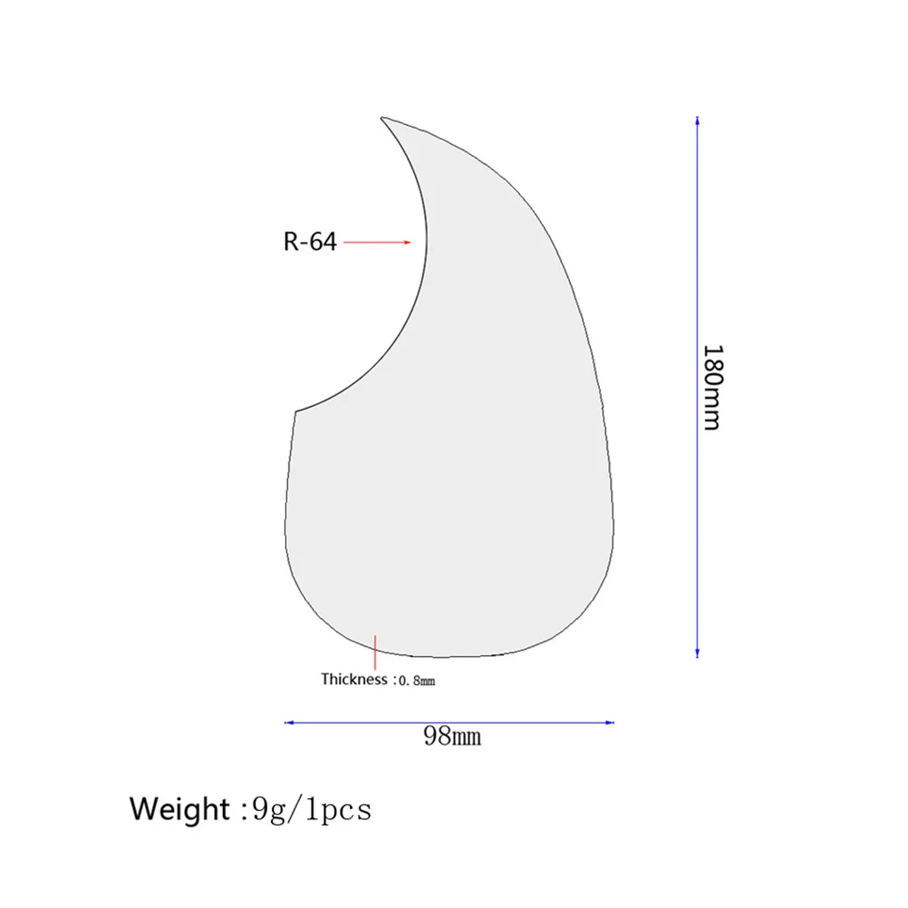 

1pcs Comma Shape Guitar Pickguard For Acoustic Folk Guitar Self-Adhesive Scratch Protective Film Bass Instrument Accessory