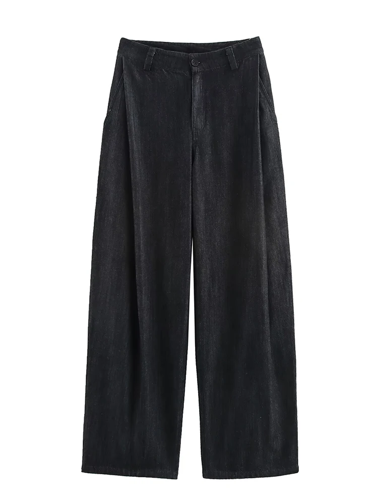 

ZAJIA2002 new women's clothing European and American style fashionable and versatile high waist loose slim casual pleated pants