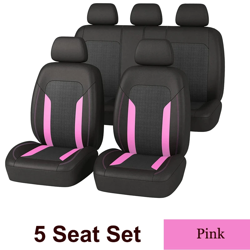 AUTO PLUS Universal Mesh Auto Sitz Abdeckung Set Voiture Zubehör Innen Unisex Fit Meisten Auto SUV Spur Van Mit Zipper Airbag Kompatibel