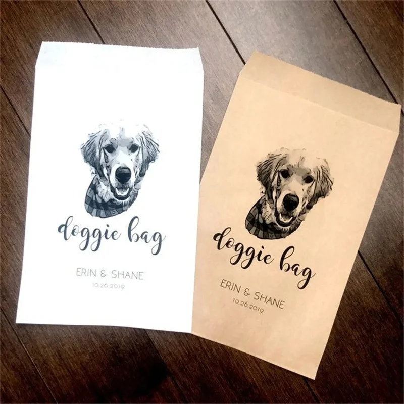 50PCS Personalized Wedding Favors Bags | Custom Pet Favor Bag | Doggie Bag