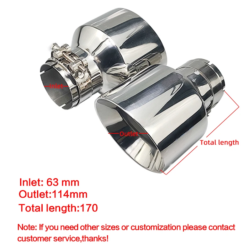 Factory Export Stainless 4 Inch Exhaust Tip for Universal Car Muffler Pipes  Support Customize