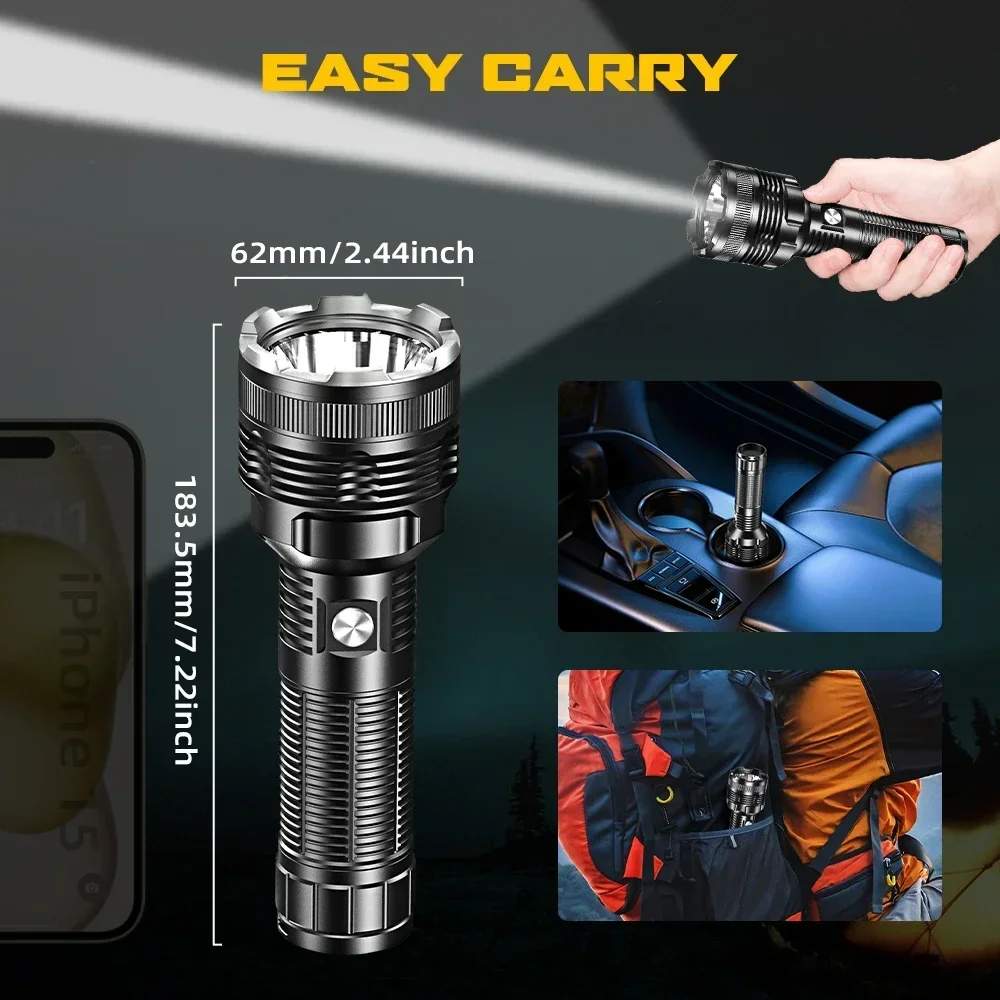 YYHCIP68 High-end White Laser LEP Tactical Flashlight Laser 9200Lm Rechargeable Battery