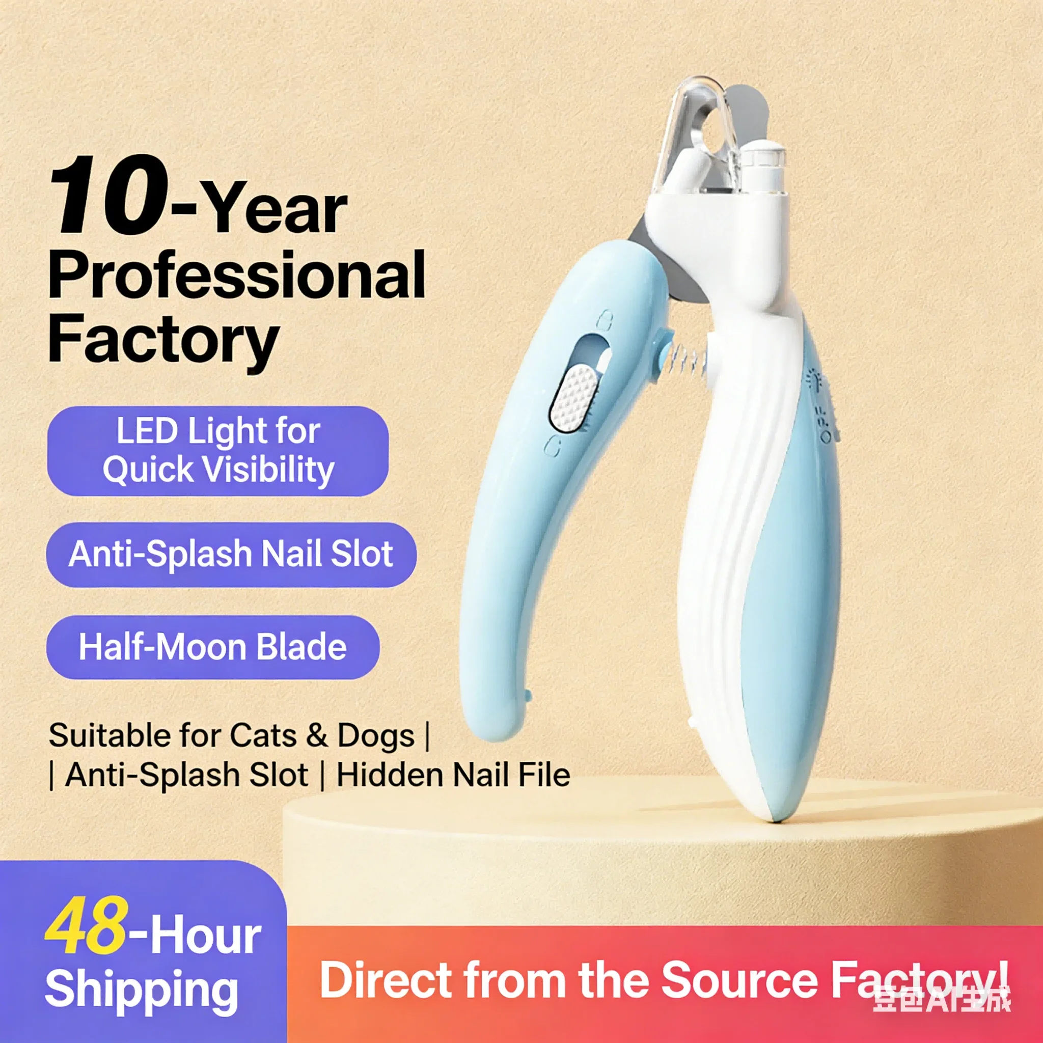 

Pet Nail Clippers for Cats & Dogs, LED Electric Nail Grinder, Pet Grooming Tools