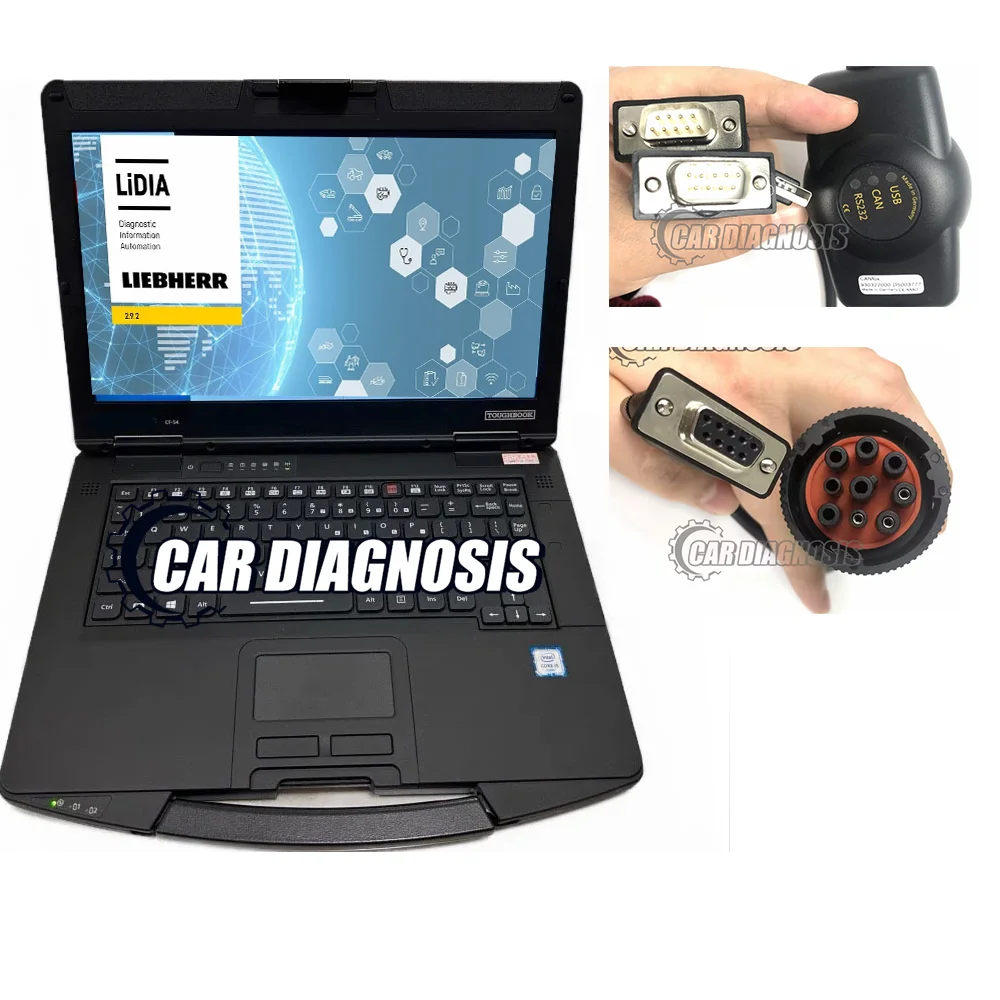 

Heavy Duty Construction Equipment Excavator Lidia software for Liebherr canfox Diagnostic kit Crane +CF54 laptop