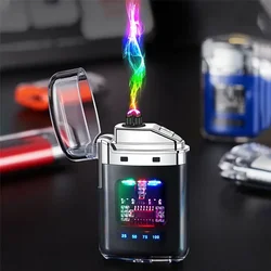 Stylish USB Rechargeable Electric Lighter  New Electronic Pulse Windproof  Plasma Lighters Outdoor Camping Gadgets Fire Starter
