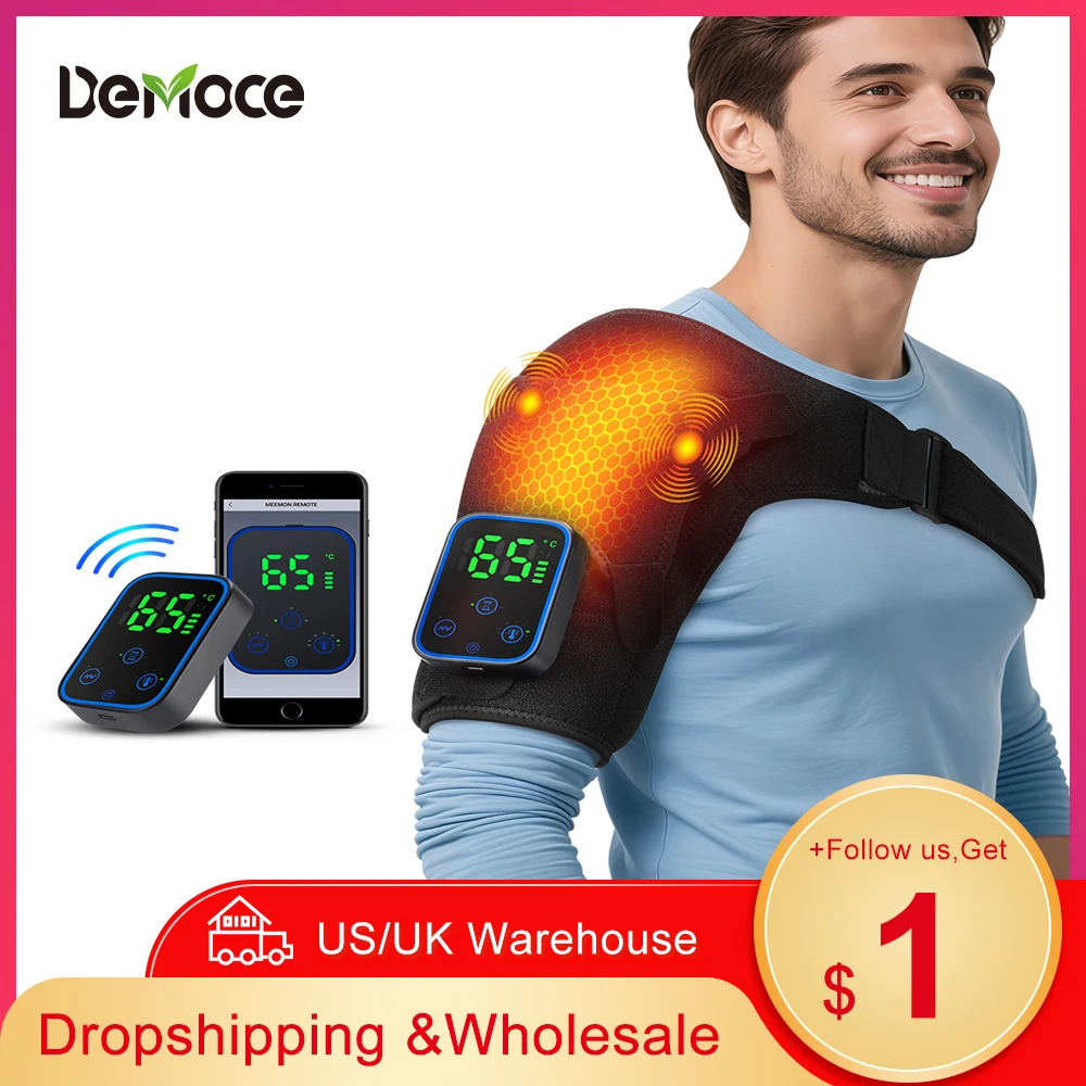 

APP Control Shoulder Support Belt 3 in 1 Knee Elbow Shoulder Heating Vibration Massage Wrap Pad 3 Level Warm Brace Support