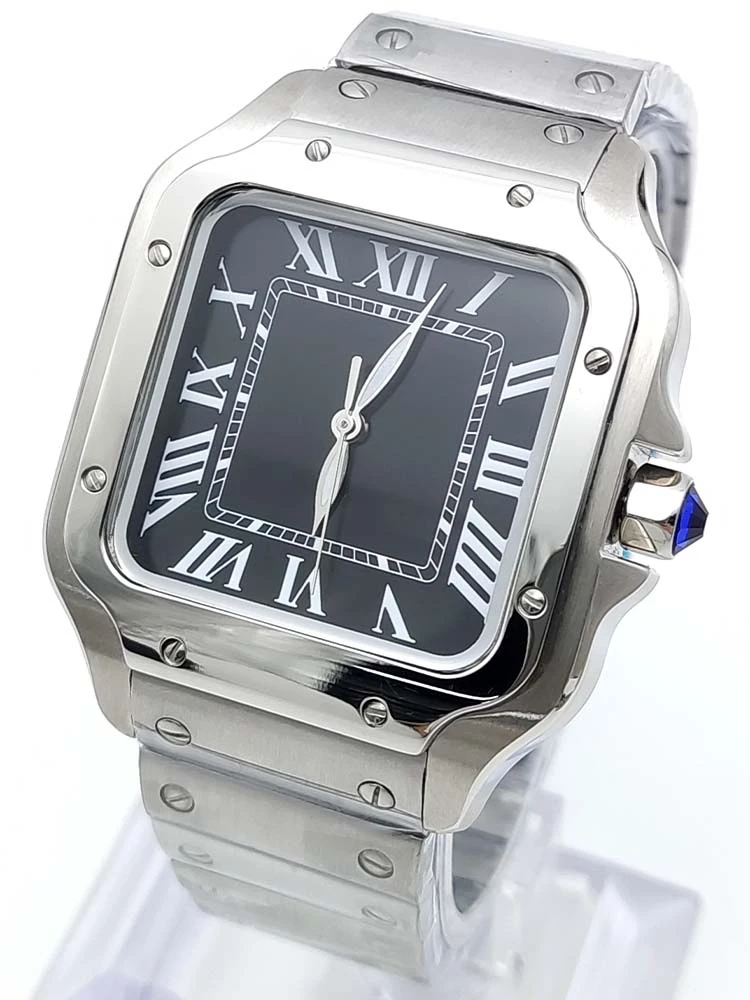 38MM stainless steel square case, modified watch accessories, watch case kit + dial + needle + steel belt