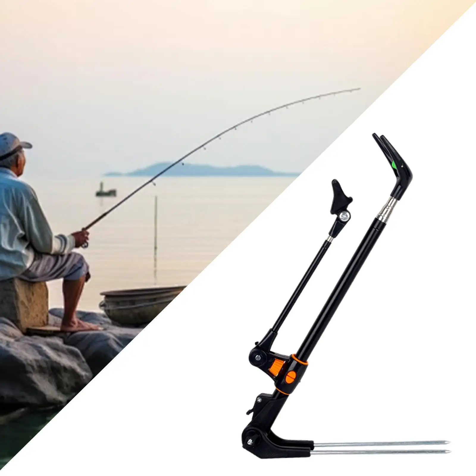 Fishing Rod Stand Stainless Steel Support Bracket Fishing Gear for Bank River Lake Shore Fishing Activities view 5
