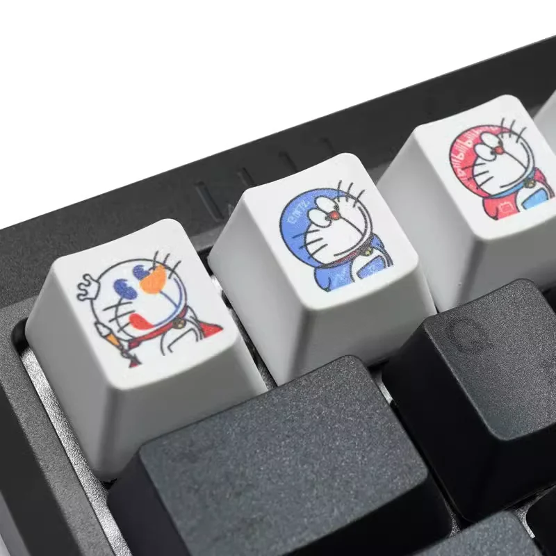 

2024 Robot Cat Anime Theme Keycap Cross Dressing Cartoon Heat Sublimation Personality Pbt Material Mechanical Keyboard Key Cap