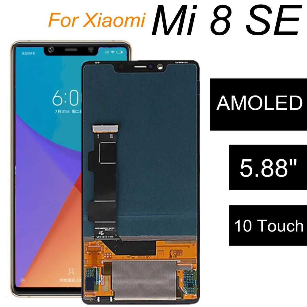 

5.88 Original AMOLED Lcd For Xiaomi Mi 8 SE MI8SE MI8 SE LCD Display Touch Screen Digitizer Assembly Replacement