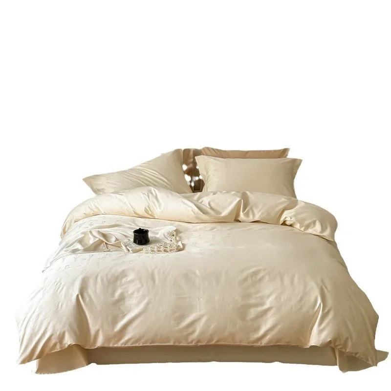 

Class A light luxury 100 cotton long staple cotton four piece set, jacquard, winter pure cotton high end sense