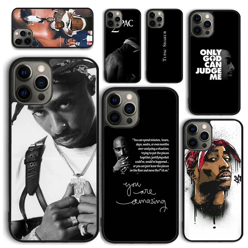 Rapper 2pac Singer Tupac Phone Case for iPhone 16 15 14 12 13 mini PLUS X XS XR 11 PRO MAX Back Cover Fundas Shell