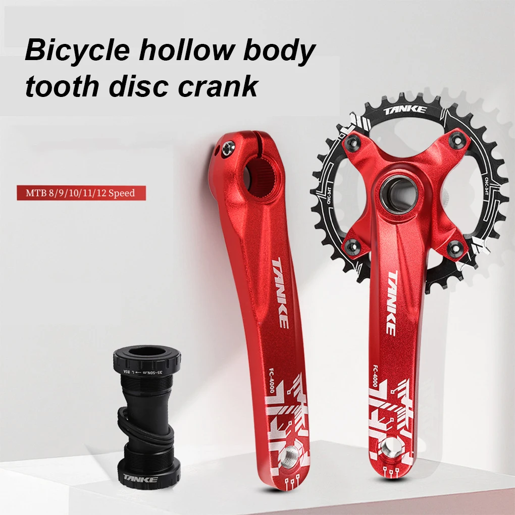 

Mountain Bike Hollowtech Crank Center Axle Aluminum Alloy Cycling Fluted Disc Crankset High Strength Chainwheel Type 1