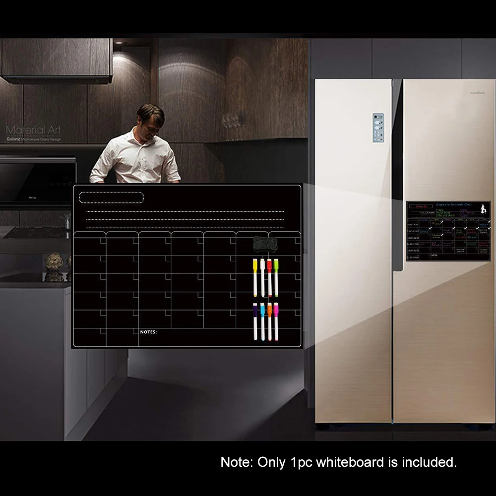 Magnetic Dry Erase Board Calendar Whiteboard Refrigerator Stickers Kitchen Fridge White Board for Weekly Monthly Schedule Daily