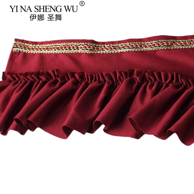 وشاح الورك للرقص الشرقي للسيدات مع عملة نحاسية قبلية ATS حزام لف من الساتان العتيق طويل جدًا للتصوير الفوتوغرافي العربي الفاخر