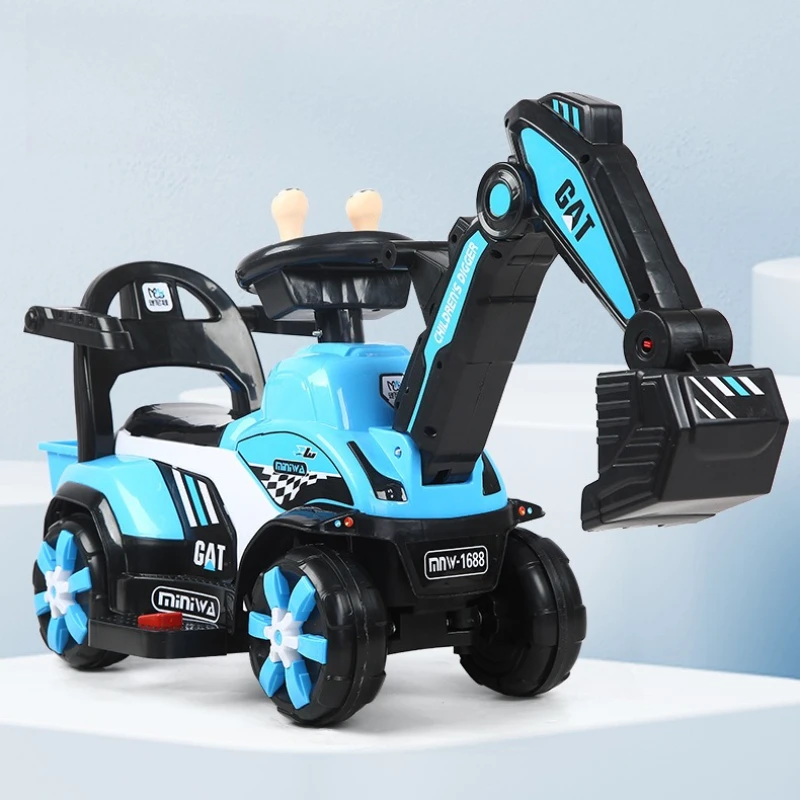 ‌ Veículo de passeio de escavadeira de brinquedo elétrica ‌ , Escavadeira de construção com luzes LED, brinquedo de engenharia para meninos de 2 a 5 anos, presente de aprendizagem STEM