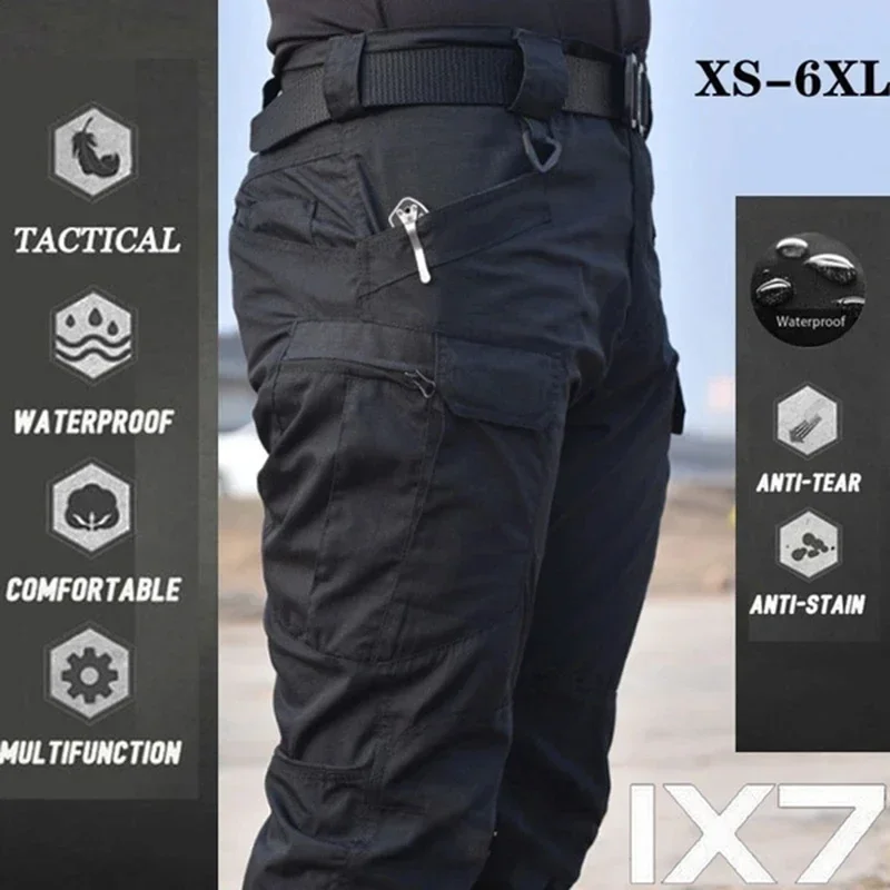 Plus Size 6XL Cargo Pants Men Multi Pocket Outdoor Tactical Sweatpants Hunting  Quick Dry Elastic Hiking Trouser