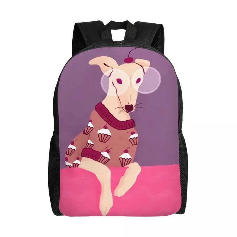 

Custom Cute Whippet Greyhound Travel Backpack Men Women School Laptop Bookbag Hound Dog College Student Daypack Bags