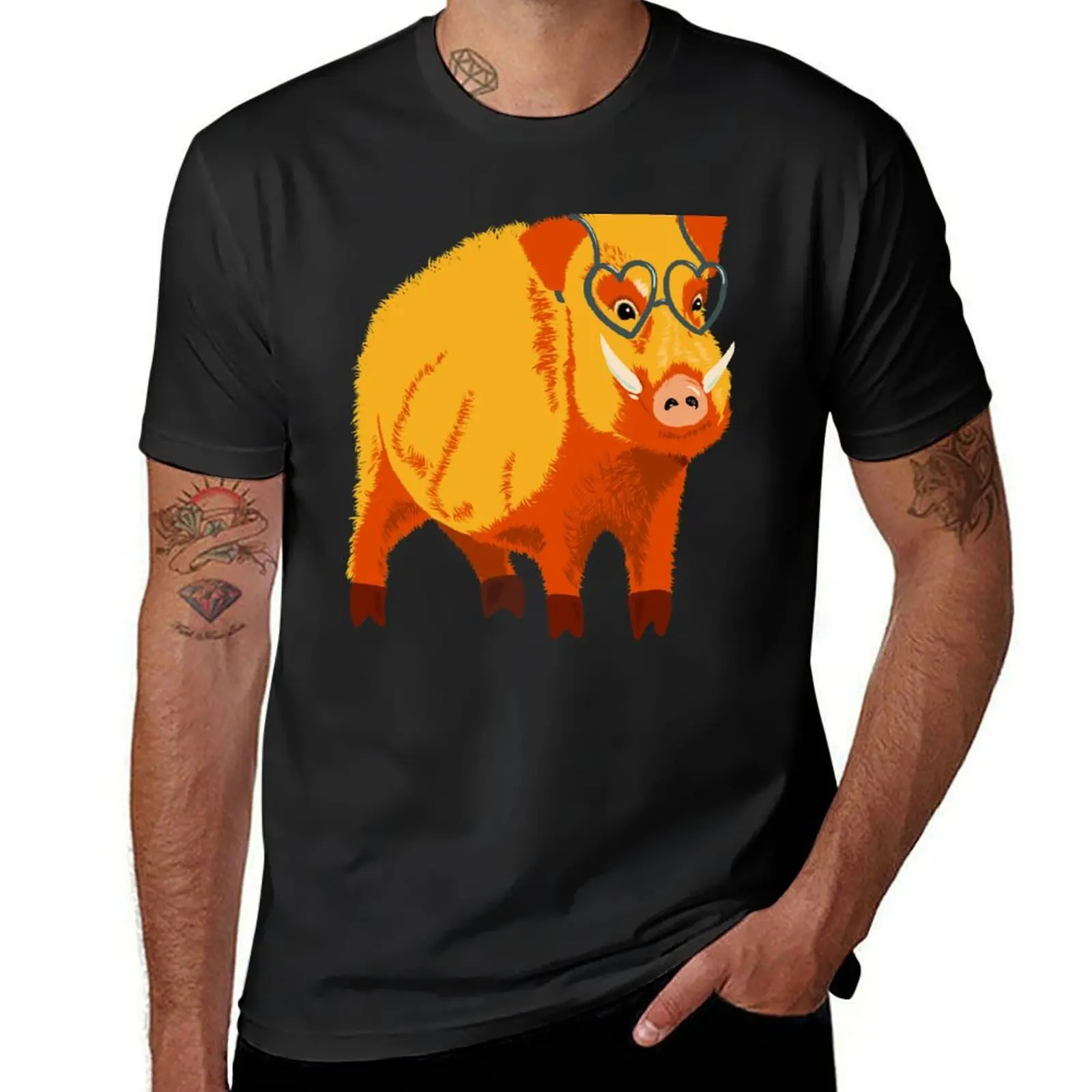 Funny Kind Hearted Boar T-Shirt sublime animal prinfor boys Men's clothing