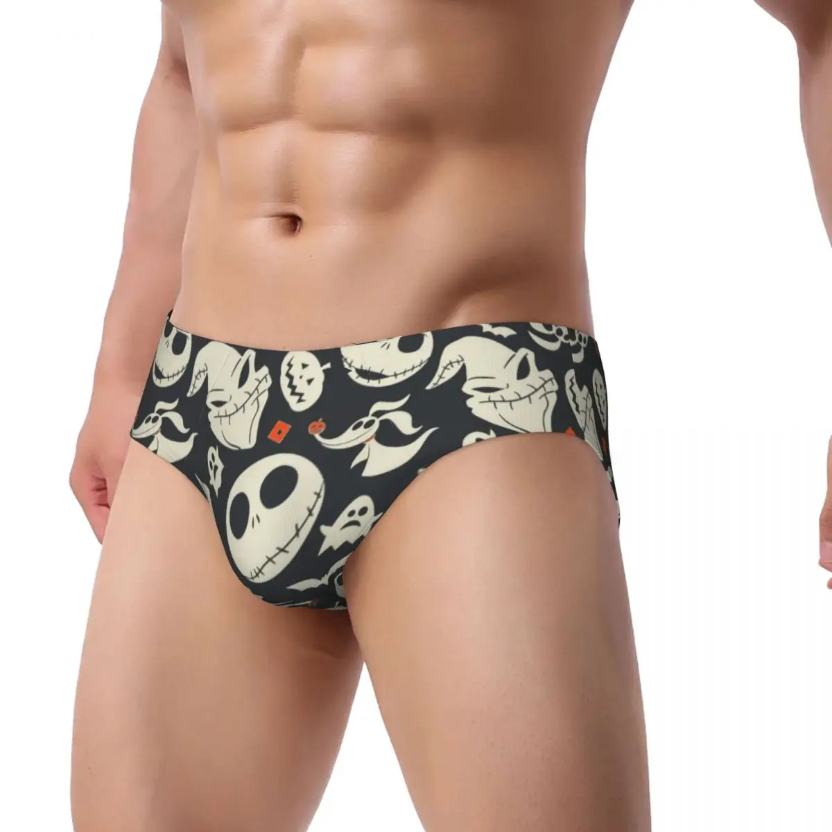 Custom Jack Skellington Men's Briefs Panties Men's Stretch The Nightmare Before Christmas Underwear Underpants