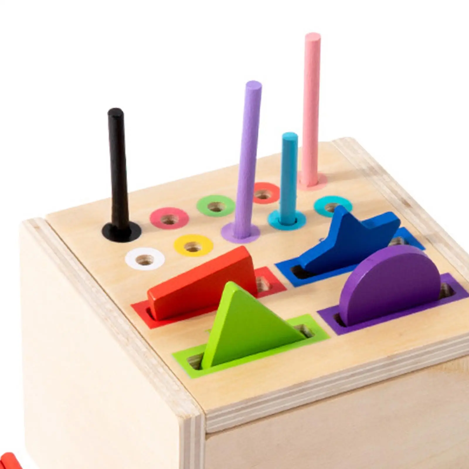 Madeira Shape Sorting Cube Block para Party, Sensory Toy, Color Sorting Box, Atividade Ocupado, Criatividade