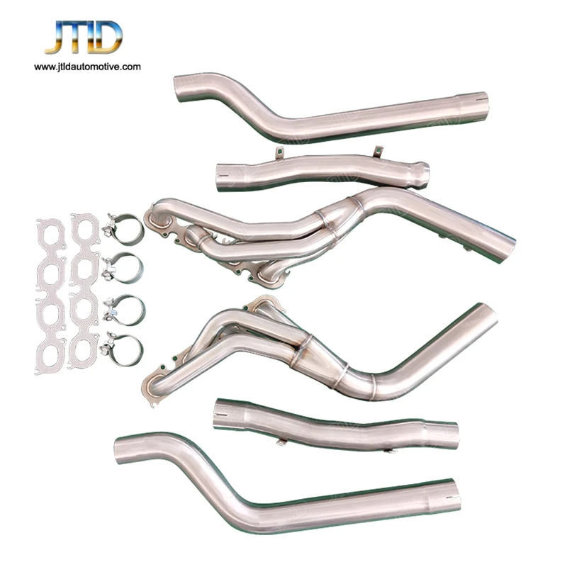 Exhaust Header Manifold For Mercedes Benz W204 C63 AMG V8 M156 Stainless Steel Muffler Down Pipe catless