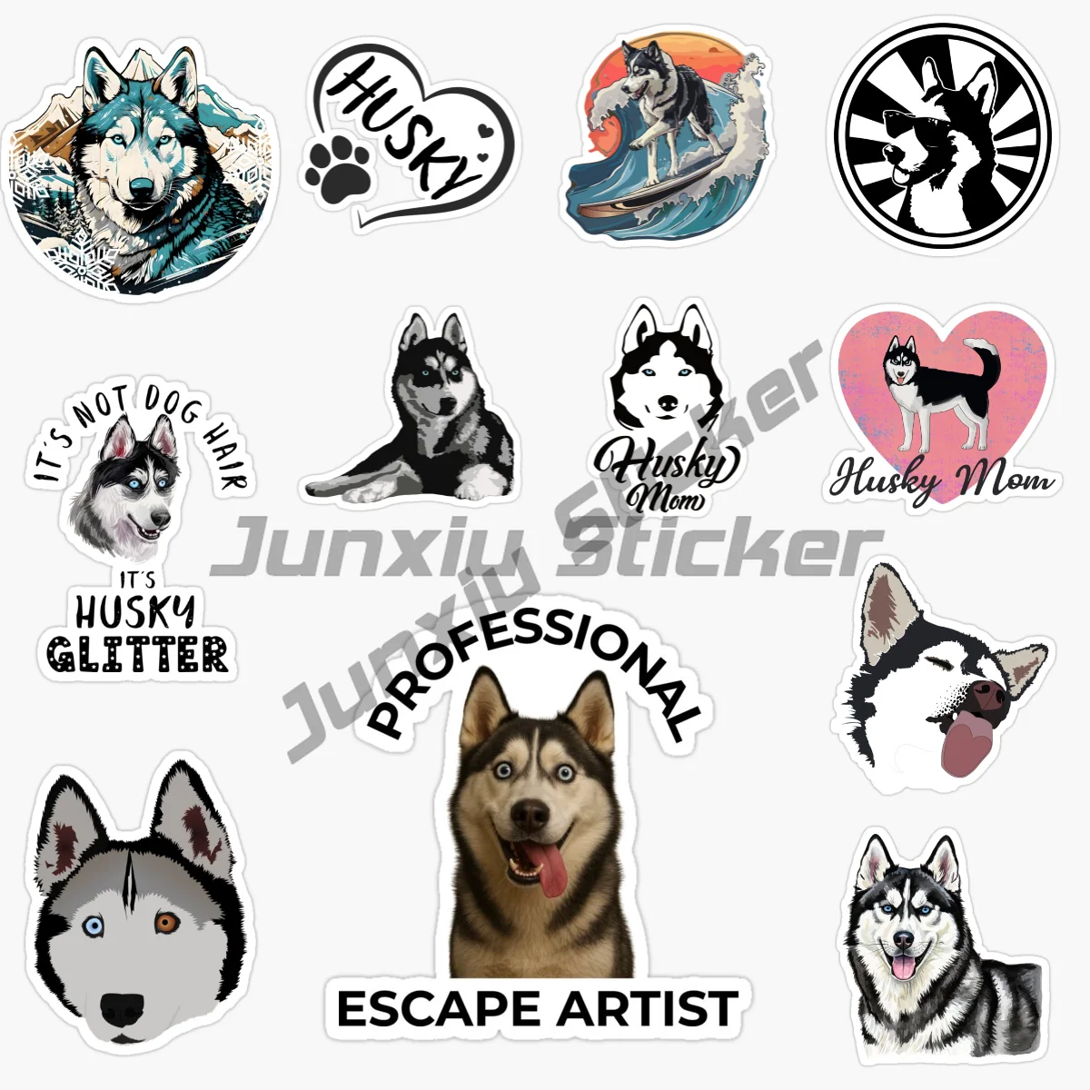 

Creativity Smiling HUSKY Dog Car Stickers Breed Bumper Sticker for Laptops Tumblers Windows Cars Trucks Walls PVC Decal