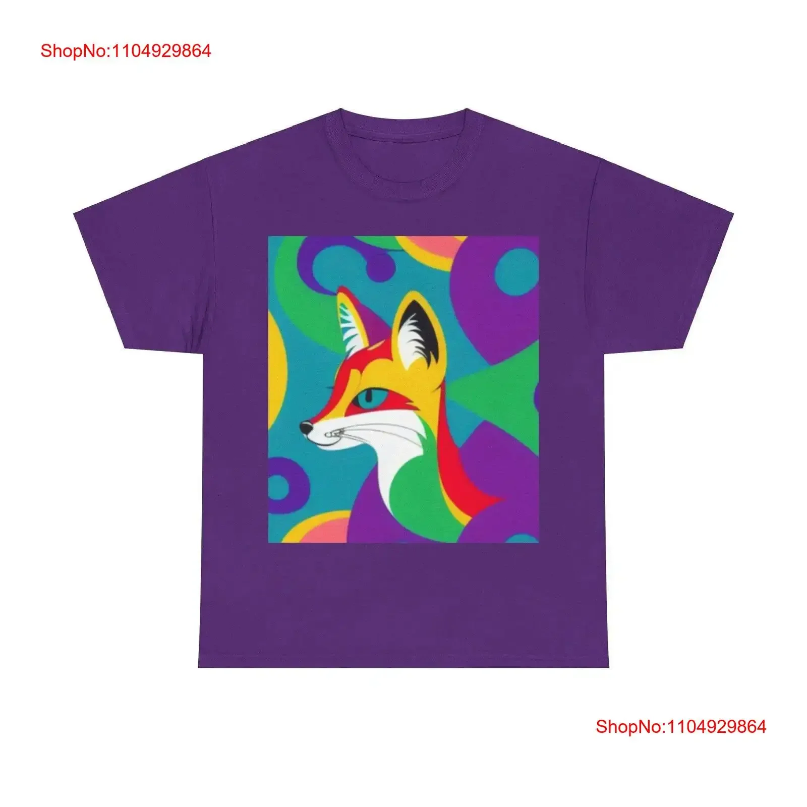 

Psychedelic Fox T Shirt Wild and Free Purple Edition vintage Washed homme Versatile fashion Unisex Soft Slightly
